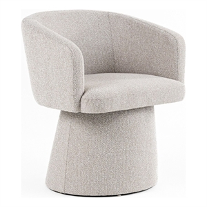 Pemberly Row Fully Upholstered Light Gray Dining Chair with Windsor Back
