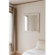 Pemberly Row Modern White Mirror with Champagne Gold Accents