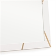 Pemberly Row Modern White Mirror with Champagne Gold Accents