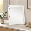 Pemberly Row Modern White Mirror with Champagne Gold Accents