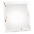 Pemberly Row Modern White Mirror with Champagne Gold Accents