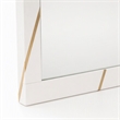 Pemberly Row Modern White Mirror with Champagne Gold Accents