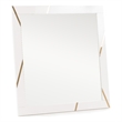 Pemberly Row Modern White Mirror with Champagne Gold Accents