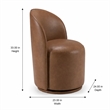 Pemberly Row Vegan Leather Swivel Dining Chair in Brown