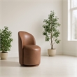 Pemberly Row Vegan Leather Swivel Dining Chair in Brown