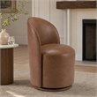 Pemberly Row Vegan Leather Swivel Dining Chair in Brown