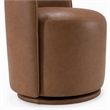 Pemberly Row Vegan Leather Swivel Dining Chair in Brown