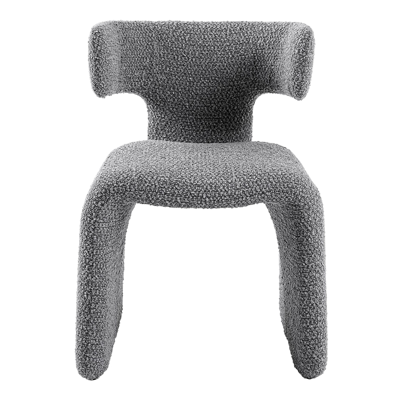 Pemberly Row Modern Light Gray Upholstered Dining Chair with Iron Frame
