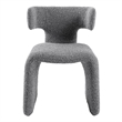 Pemberly Row Modern Light Gray Upholstered Dining Chair with Iron Frame