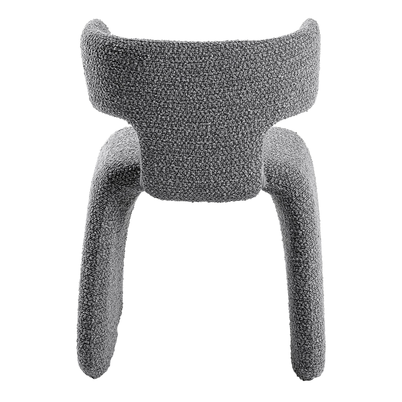 Pemberly Row Modern Light Gray Upholstered Dining Chair with Iron Frame