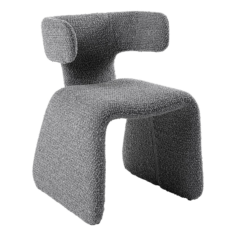 Pemberly Row Modern Light Gray Upholstered Dining Chair with Iron Frame
