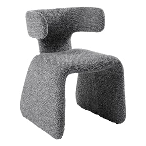 Pemberly Row Modern Light Gray Upholstered Dining Chair with Iron Frame