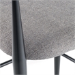 Pemberly Row Gray & Gold Upholstered Bar Chair with Curved Back