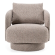 Pemberly Row Brown Polyester Upholstered Accent Chair with Square Arms