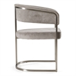 Pemberly Row Modern Gray Fabric Dining Chair with Stainless Steel Base