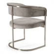 Pemberly Row Modern Gray Fabric Dining Chair with Stainless Steel Base