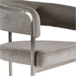 Pemberly Row Modern Gray Fabric Dining Chair with Stainless Steel Base