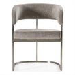 Pemberly Row Modern Gray Fabric Dining Chair with Stainless Steel Base