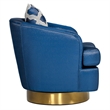 Pemberly Row Glam Fabric Accent Chair in Blue with Swivel Gold Base