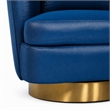 Pemberly Row Glam Fabric Accent Chair in Blue with Swivel Gold Base