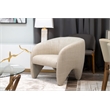 Pemberly Row Modern Beige Polyester Accent Chair with Ash Frame
