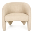 Pemberly Row Modern Beige Polyester Accent Chair with Ash Frame
