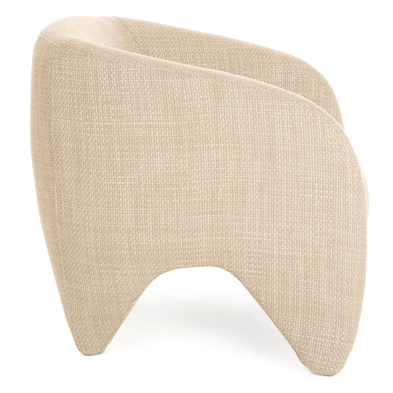 Pemberly Row Modern Beige Polyester Accent Chair with Ash Frame
