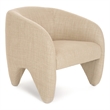 Pemberly Row Modern Beige Polyester Accent Chair with Ash Frame