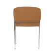 Pemberly Row Modern Camel Vegan Leather Dining Chair Set with Metal Legs
