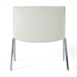 Pemberly Row Modern White Vegan Leather Accent Chair with Stainless Steel Legs