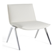 Pemberly Row Modern White Vegan Leather Accent Chair with Stainless Steel Legs