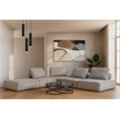 Pemberly Row Modern Modular Gray Fabric Armless Seat with Lumbar Cushion