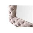 Pemberly Row Transitional Gray Velvet Floor Mirror with Diamond Tufting