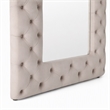 Pemberly Row Transitional Gray Velvet Floor Mirror with Diamond Tufting