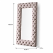 Pemberly Row Transitional Gray Velvet Floor Mirror with Diamond Tufting