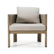 Pemberly Row Outdoor Beige Fabric & Gray Rope Chair