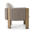 Pemberly Row Outdoor Beige Fabric & Gray Rope Chair