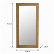 Pemberly Row Brushed Brass Floor Mirror with Wood Frame