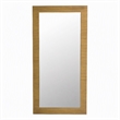 Pemberly Row Brushed Brass Floor Mirror with Wood Frame