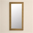 Pemberly Row Brushed Brass Floor Mirror with Wood Frame