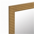 Pemberly Row Brushed Brass Floor Mirror with Wood Frame