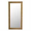 Pemberly Row Brushed Brass Floor Mirror with Wood Frame