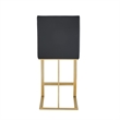 Pemberly Row Modern Dark Grey Vegan Leather Counter Stool with Brass Legs