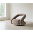 Pemberly Row Modern Brown Fabric Swivel Accent Chair with Metal Base