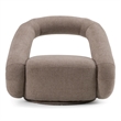 Pemberly Row Modern Brown Fabric Swivel Accent Chair with Metal Base