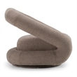 Pemberly Row Modern Brown Fabric Swivel Accent Chair with Metal Base