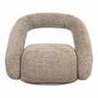 Pemberly Row Modern Beige Fabric Swivel Accent Chair with Metal Base