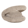 Pemberly Row Modern Beige Fabric Swivel Accent Chair with Metal Base