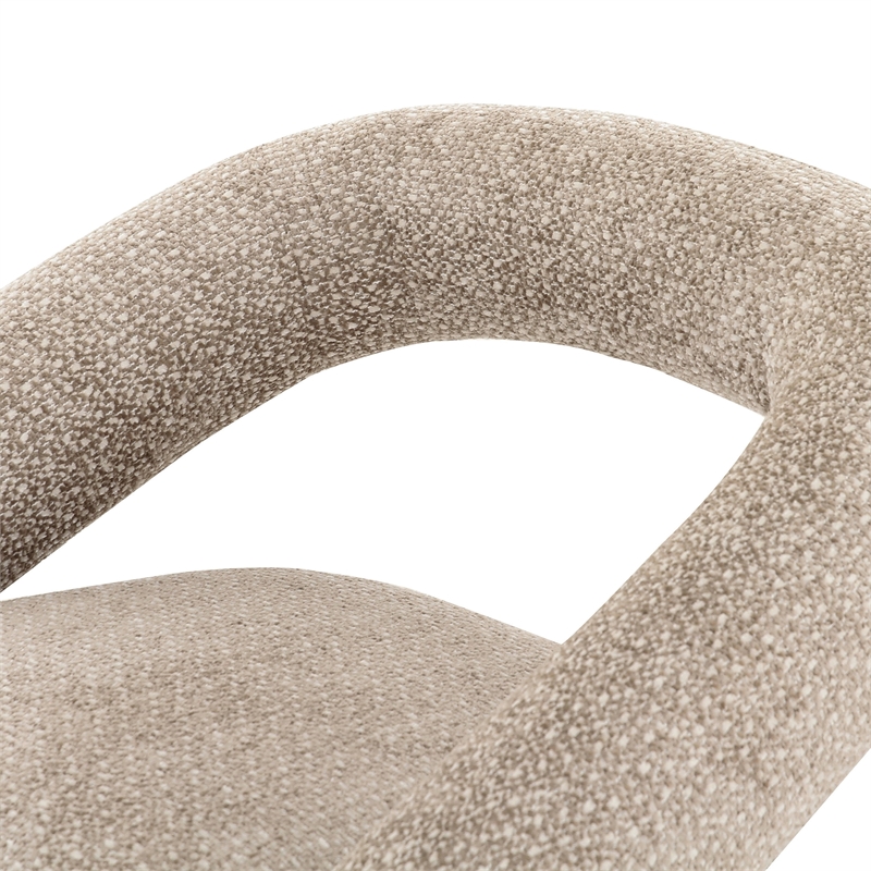 Pemberly Row Modern Beige Fabric Swivel Accent Chair with Metal Base