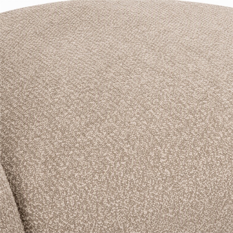 Pemberly Row Modern Beige Fabric Swivel Accent Chair with Metal Base